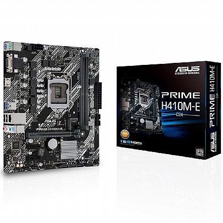 Placa Mãe para Intel - Asus Prime H410M-E (LGA 1200 - DDR4 2933) - Chipset Intel H410 - USB 3.2 - Slot M.2 - Micro ATX - Open Box