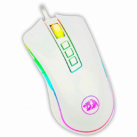 Mouse - Mouse Gamer Redragon Cobra Chroma - 10000dpi - 7 Botões Programáveis - LED RGB - Lunar White - M711W