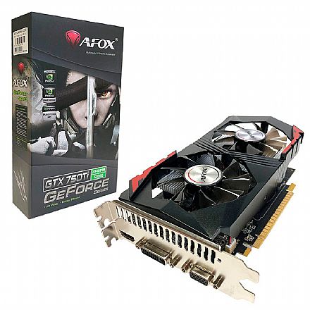 Placa de Vídeo - GeForce GTX 750 Ti 2GB GDDR5 128bits - Afox - AF750TI-2048D5H5-V6