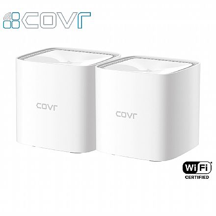 Roteador, Repetidor & Acess Point - Roteador WI-Fi D-Link COVR-1102 AC1200 - Combo 2 unidades - Gigabit - Tecnologia Wi-Fi Easy MESH - Tecnologia Wave 2 e MU-MIMO - Dual Band 2.4 GHz e 5 GHz