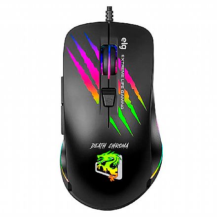 Mouse - Mouse Gamer ELG Death Chroma - 4800DPI - 6 Botões Programáveis - RGB Chroma - MGDC