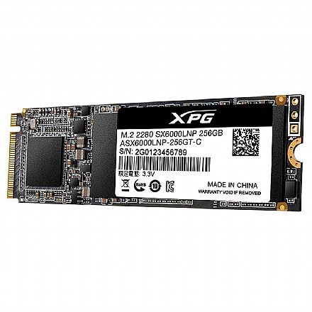SSD - SSD M.2 256GB Adata XPG SX6000 Lite - NVMe - Leitura 1800MB/s - Gravação 1200MB/s - ASX6000PNP-256GT-C