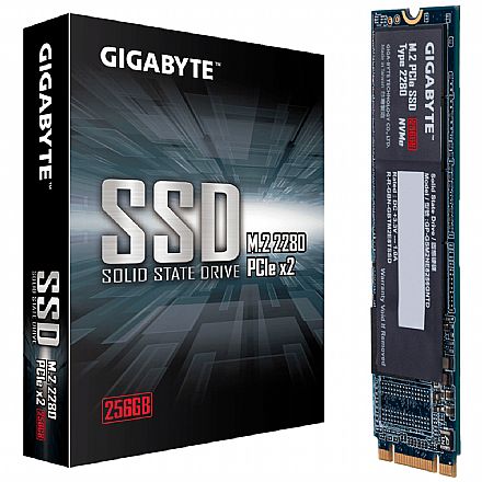 SSD - SSD M.2 256GB Gigabyte - NVMe - Leitura 1700MB/s - Gravação 800MB/s - GP-GSM2NE3256GNTD