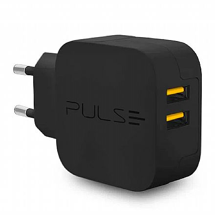 Carregadores - Carregador de Parede Premium USB - com 2 Portas - Multilaser Pulse CB151