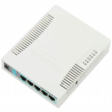 Roteador, Repetidor & Acess Point - Roteador Wi-Fi Mikrotik - 2.4GHz - 5 Portas Gigabit - RouterOS - RB951G-2HND