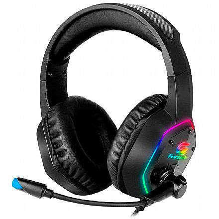 Fone de Ouvido - Headset Gamer Fortrek Blackfire - LED RGB - Conector P2 e USB - 70554