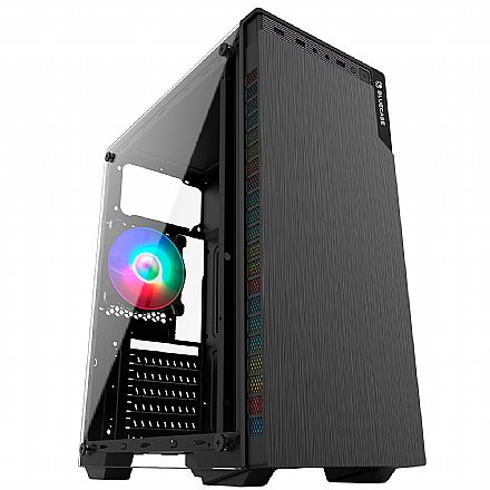 Gabinete - Gabinete Gamer Bluecase BG-030 - Lateral em Vidro - USB 3.0 - Mid Tower