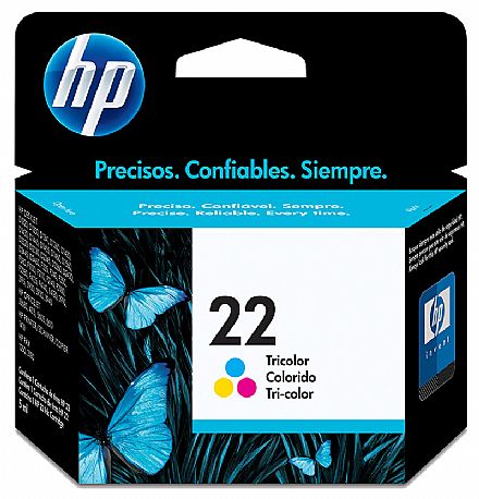 Cartucho - Cartucho HP 22 Colorido - C9352A - para 1415/ 1417/ 4315/ 4355/ J3680/ J5520/ 1250/ 3180/ 3910/ 3915/ 3918/ 3920/ 3930/ 3930v/ 3938/ 3940/ D1320 / D1330 / D1341 / D1360