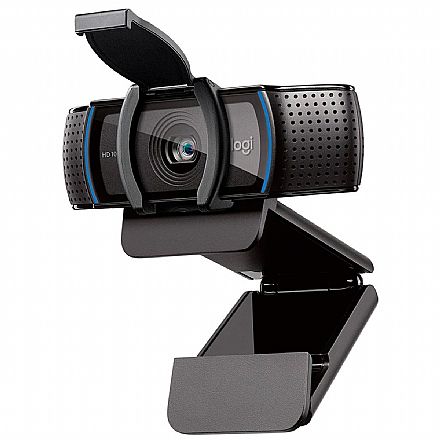 Webcam - Web Câmera Logitech C920S HD Pro - Videochamada e Gravações em Full HD - Microfone duplo Estéreo - 960-001257 - Open box