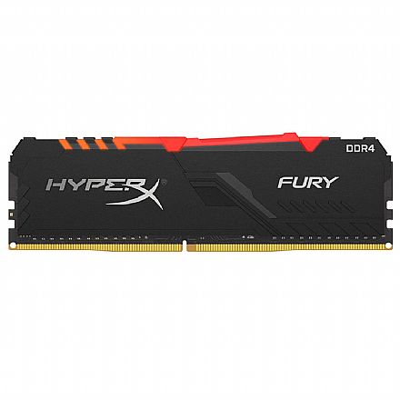 Memória para Desktop - Memória 16GB DDR4 3600MHz HyperX Fury RGB - CL17 - Preto - HX436C17FB3AK4/64