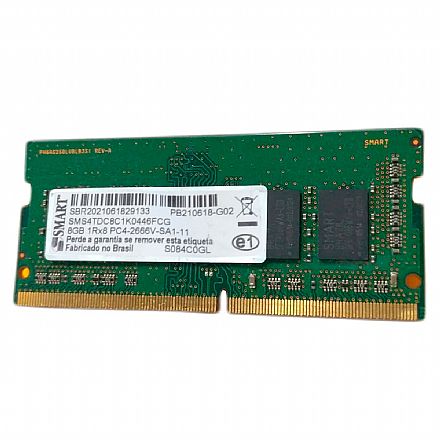 Memória para Notebook - Memória SODIMM 8GB DDR4 2666MHz Smart - para Notebook