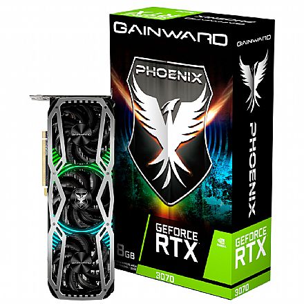 Placa de Vídeo - GeForce RTX 3070 8GB GDDR6 256bits - Phoenix Series - Gainward NE63070019P2-1041X - Selo LHR