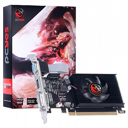 Placa de Vídeo - AMD Radeon R5 230 2GB GDDR3 64bits - Low Profile - PCYes PA230DR364LP