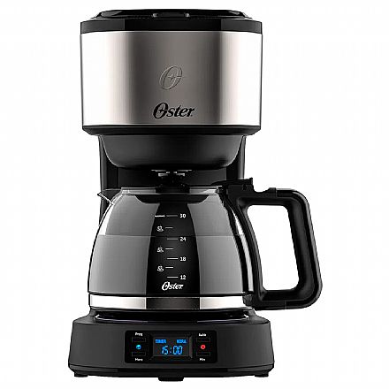 Eletroportáteis - Cafeteira Digital Oster Day Light - 110V - Timer Programável - 30 Cafezinhos - Filtro Permanente Removível - OCAF500 - Liquidação produto com avarias