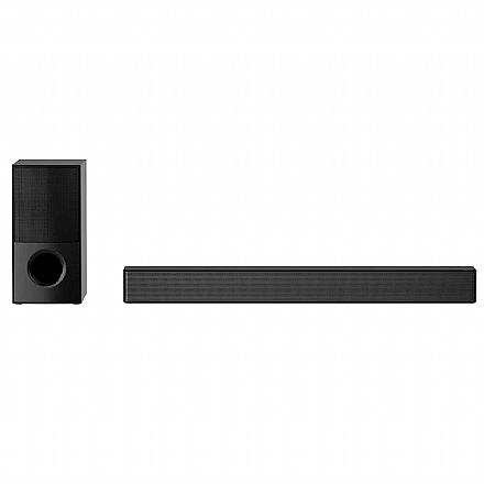 Home Theater - Soundbar 4.1 LG SNH5 - 600W RMS - Conexão HDMI, Óptico e Bluetooth e USB - DTS Virtual: X - Bass Blast - AI Sound Pro