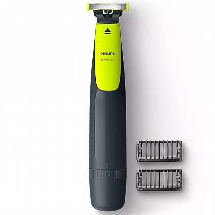 Beleza e Cuidado Pessoal - Aparador Elétrico Philips OneBlade - Barbeia, Apara e Contorna - Bivolt - Verde e Cinza - QP2510/15