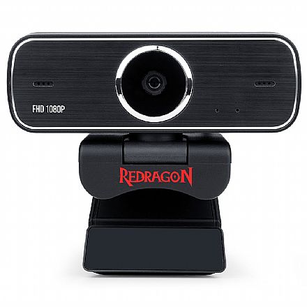 Webcam - Web Câmera Redragon Hitman - Streaming - Vídeochamadas em Full HD 1080p - com Microfone Duplo - GW800