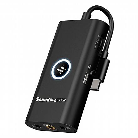 Placa de Som - Placa de Som Externa USB Creative Sound Blaster G3 - 7.1 - Para PS4, Nintendo Switch, PC e MAC - 70SB183000000