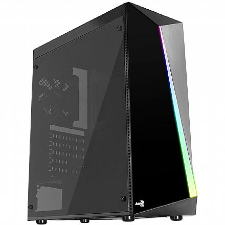 Gabinete - Gabinete Gamer Aerocool Shard Acrylic - RGB - Lateral em acrílico - Mid Tower - 67989 - *Liquidação peça com pequenas avarias