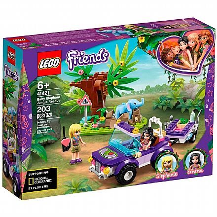 Brinquedo - LEGO Friends - Resgate na Selva do Filhote de Elefante - 41421