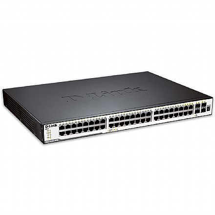 Rede Switch - Switch 48 portas D-Link DGS-3120-48TC xStack - Gerenciável e Empilhável - 44 portas Gigabit - 4 portas Combo/SFP - 2 portas de empilhamento de 10 GbE