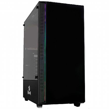 Gabinete - Gabinete Gamer Redragon Grapple - RGB Frontal - Frontal e Lateral em Vidro Temperado - Mid Tower - Preto - GC-607BK