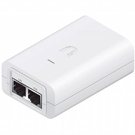 Acessórios para rede - Fonte Injetor PoE Ubiquiti POE-24-12W-G BR - Gigabit - Energia e Dados através do cabo de Ethernet - Branco