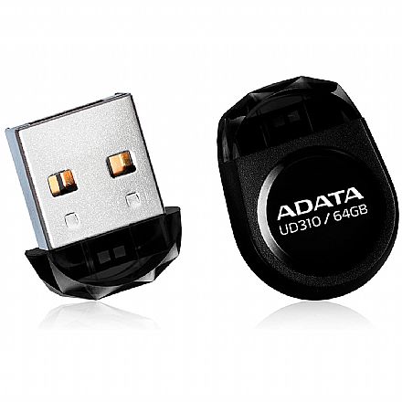 Pen Drive - Pen Drive 64GB Adata UD310 - USB 2.0 - AUD310-64G-RBK