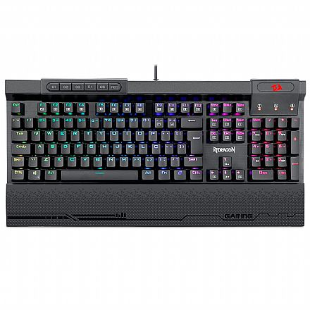 Teclado - Teclado Mecânico Gamer Redragon Surya V2 - ABNT2 - Iluminação RGB - Switch Azul - K563RGB-1