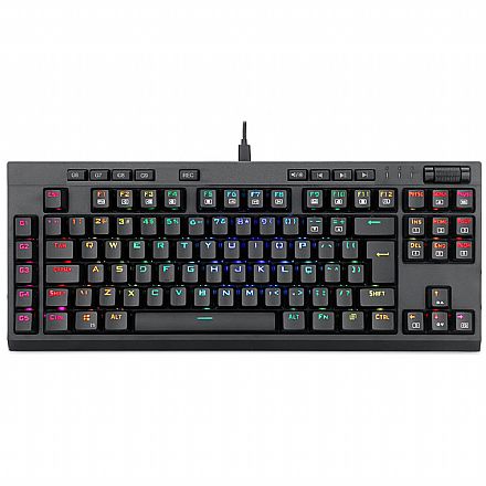 Teclado - Teclado Mecânico Gamer Redragon Broadsword Pro - ABNT2 - Switch Azul Óptico - Iluminação RGB - K588RGB-PRO