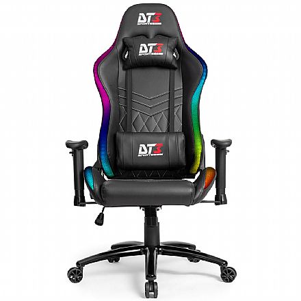 Cadeiras - Cadeira Gamer DT3 Sports RGB Estelar Racing Series - Iluminação RGB - Encosto Reclinável de 180° - Construção em Aço - Preta - 11930-4