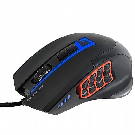 Mouse - Mouse Gamer Dazz Moba Pro - 5000dpi - Iluminação RGB - 12 Botões Programáveis - 625294