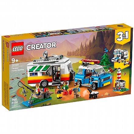Brinquedo - LEGO Creator - Modelo 3 Em 1: Férias em Família no Trailer - 31108