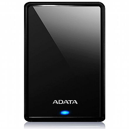 HD Externo - HD Externo 4TB Portátil Adata HV620S - Design Slim - USB 3.2 - Preto - AHV620S-4TU31-CBK