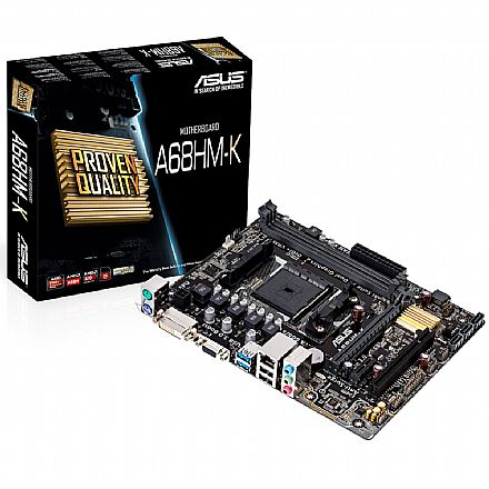 Placa Mãe para AMD - Asus A68HM-K (FM2+ - DDR3) - Chipset AMD A68H - USB 3.0 - Micro ATX