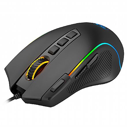 Mouse - Mouse Gamer Redragon Predator - 8000dpi - Chroma RGB - 9 Botões - M612-RGB