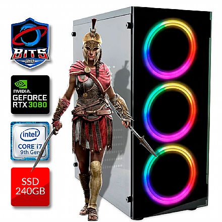 Computador Gamer - PC Gamer Bits 2022 - Intel i7 9700KF, 16GB, SSD 240GB, Video GeForce RTX 3080 10GB