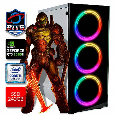 Computador Gamer - PC Gamer Bits 2022 - Intel i5 9400F, 8GB, SSD 240GB, Video GeForce RTX 3060Ti