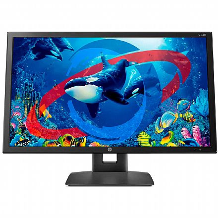 Monitor - Monitor 23.6" HP V24B - Full HD - IPS - 5ms - Regulagem de Altura e Rotação 90°