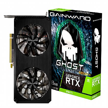 Placa de Vídeo - GeForce RTX 3060 Ti 8GB GDDR6 256bits - Ghost Series OC - Gainward NE6306TS19P2-190AB - Selo LHR