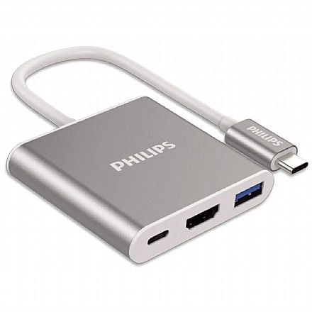 Cabo & Adaptador - Adaptador Conversor USB-C para HDMI 4K - USB 3.0 - USB-C - Compatível com Samsung DEX - Philips SWV6003G