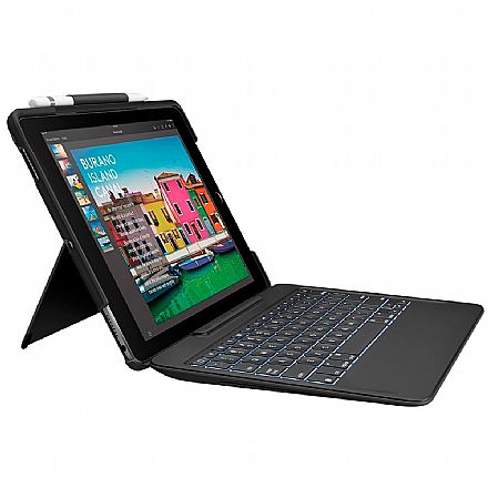 Tablet - Slim Combo Logitech - Capa e Teclado Iluminado Destacável para iPad Pro 10.5" - Conectado pelo Smart Connector - 920-008376