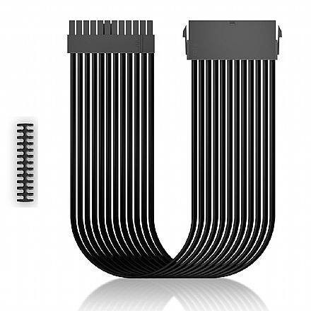 Extensor de Cabo 24 Pinos - 30cm - Preto - Deepcool EC300-24P-BK Cabo & Adaptador - Extensor de Cabo 24 Pinos - 30cm - Preto - Deepcool EC300-24P-BK