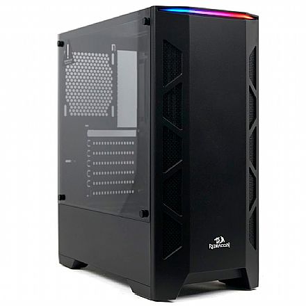 Gabinete - Gabinete Gamer Redragon Starscream - Lateral em Vidro Temperado - Preto - GC-610B