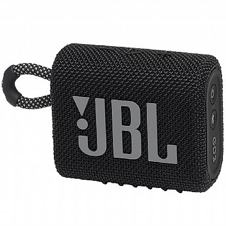 Caixa de Som - Caixa de Som Portátil JBL Go 3 - Bluetooth - IP67 À Prova Dágua - 4W RMS - JBLGO3BLK