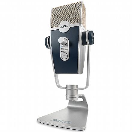 Acessorios de som - Microfone Condesador Profissional AKG Lyra - USB - Áudio Ultra-HD Quadridirecional - Sistema Adaptativa com 4 Cápsulas - C44-USB