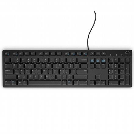 Teclado - Teclado USB Dell KB216 - ABNT2 - Teclas Multimídia - KB216-BK-BPOR