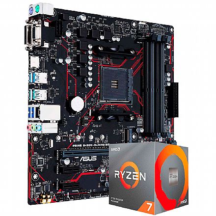 Kit Upgrade - Kit Upgrade Processador AMD Ryzen™ 7 5800X + Placa Mãe Asus PRIME B450M GAMING/BR
