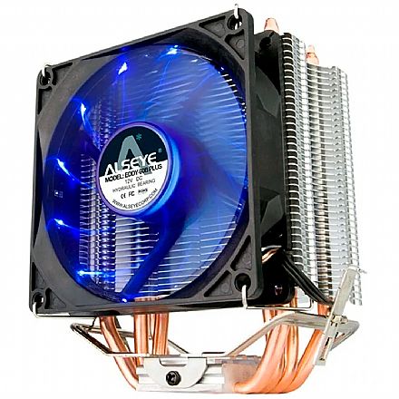 Cooler CPU - Cooler Alseye Eddy 90B - (AMD / Intel) - FAN 120mm LED Azul - EDDY-90B-PLUS