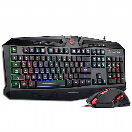 Kit Teclado e Mouse - Kit Teclado e Mouse Gamer Redragon Essentials S101-1 - 3200dpi - ABNT2